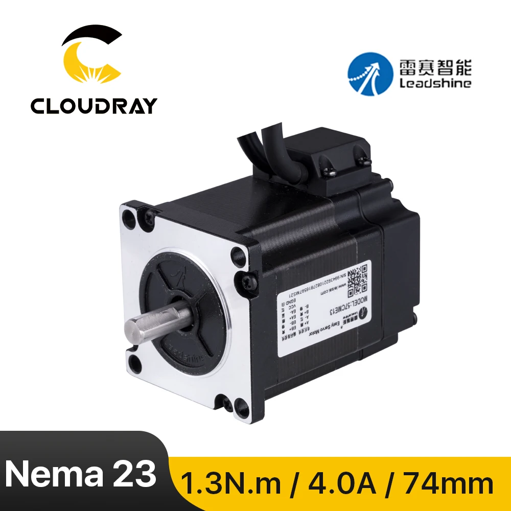 

Leadshine Nema 23 Stepper Motor (57CME13) Closed Loop 1.3N.m 4A 74mm with Encoder for CNC Router Engraving milling machine