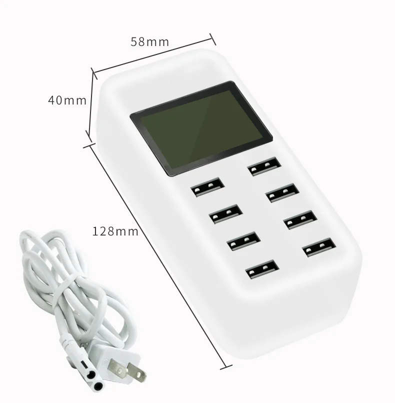 Portable 8 Ports 5V 1.5A-3.5A LED Display USB Charger Hub Charging Station Desktop Adapter For Phone Tablet EU US UK AU Plug