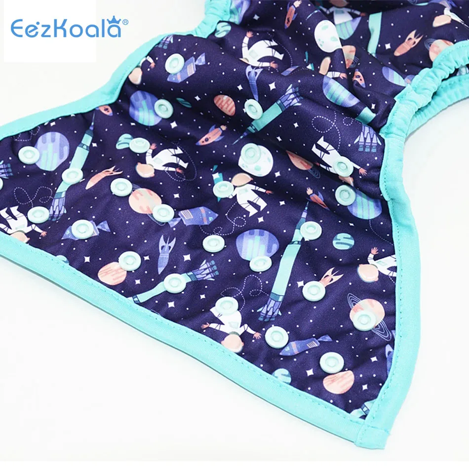 EezKoala OneSize غطاء حفاضات من القماش مع أو بدون إدراج القطن الخيزران ، حفاضات الحفاض ، مقاوم للماء تنفس S & L قابل للتعديل