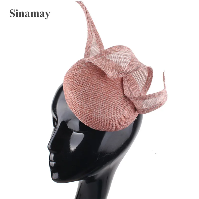 Nice Imitation Sinamay Wedding Women Fashion Fascinator Bride Hat Gorgeous Ladies Chic Headpiece With Hair Clip Ladies Headwear