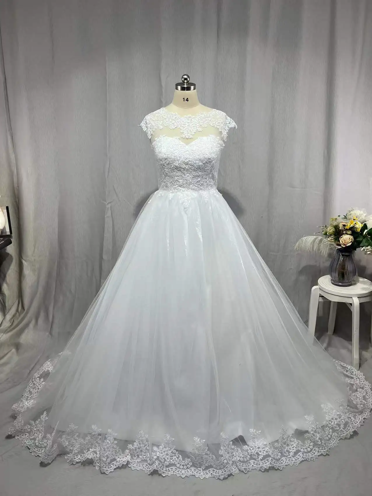 Customized Real Photo Backless Cap Sleeves Bohemian Modern Wedding Dresses Plus Size Custom Made Vestido De Noiva Wedding Dress