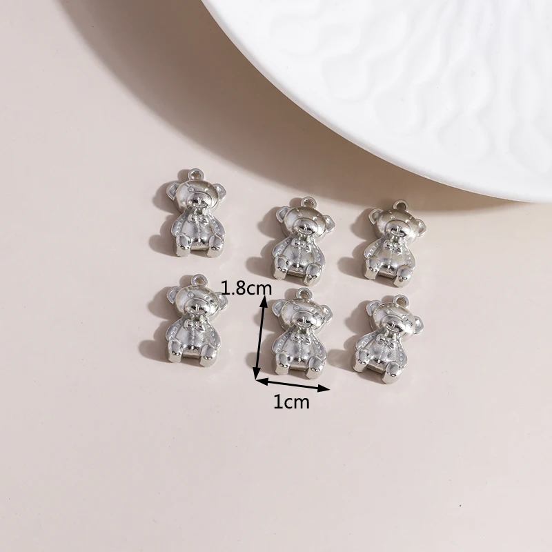 20pcs/lot Fashion Small Pig Bear Charms for Jewelry Making DIY Alloy Animal Charms Earrings Pendants Necklace Accessories