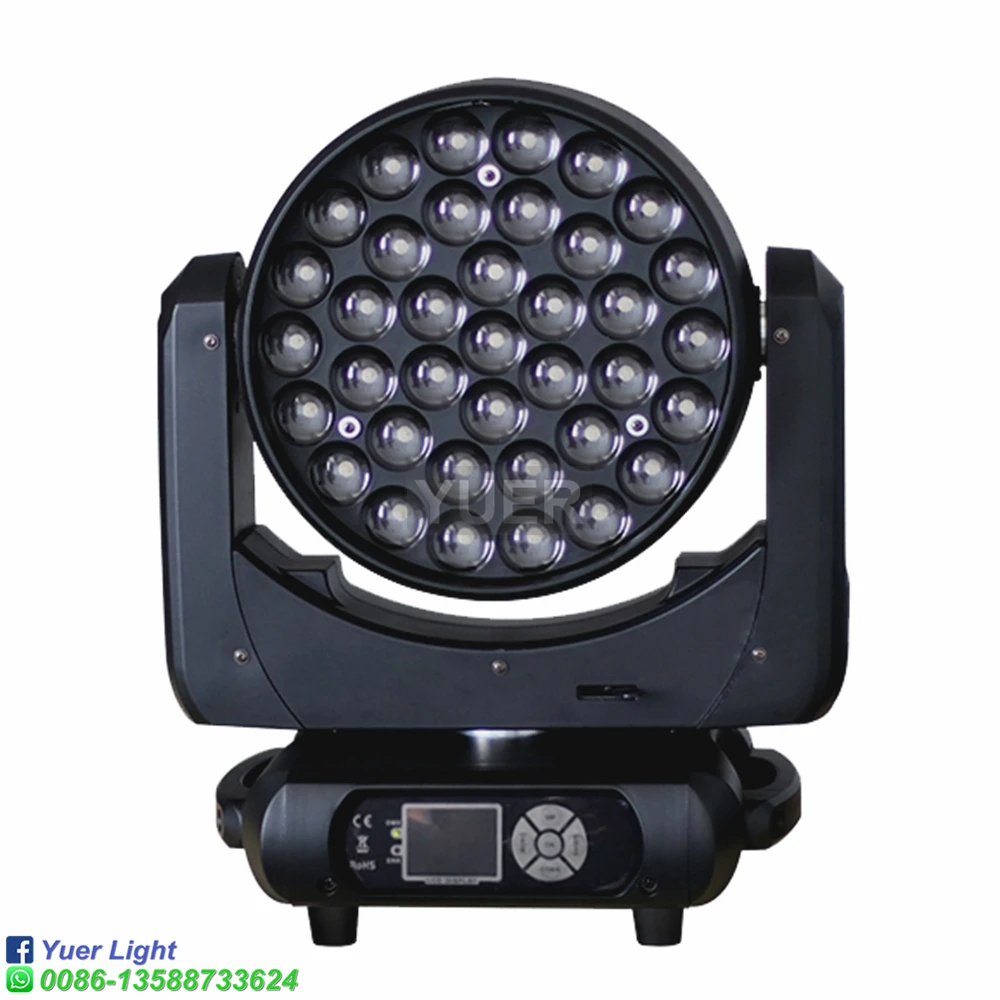 Stage Effect NEW 37x15w Beam Moving Moving Head Zoom Light RGBW 4IN1 DMX Ring Color Control Disco DJ Equipment Party Lights