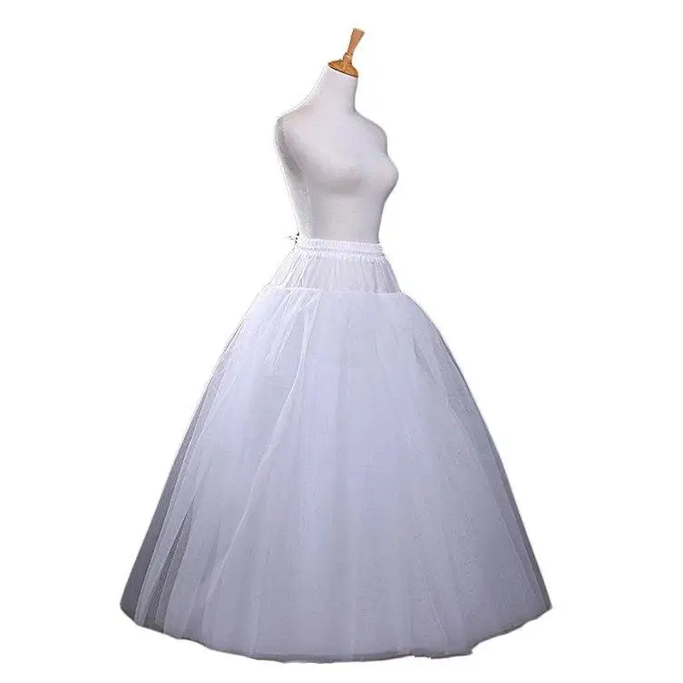 Jupon Crinoline Blanc pour Femme, Sous-Jupe, Accessoires de Mariage, Longueur au Sol, Nouvelle Collection