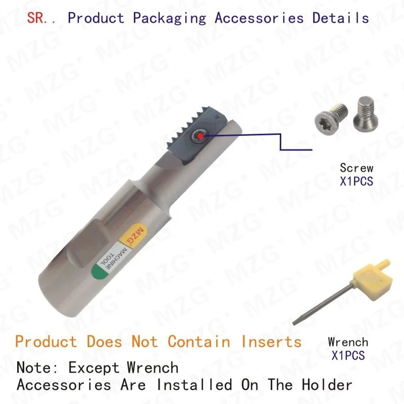 MZG SR Single-edged Threading End Mill Shank Diameter 10 12 14 18 mm CNC Lathe Machine Clamp Thread Milling Cutters