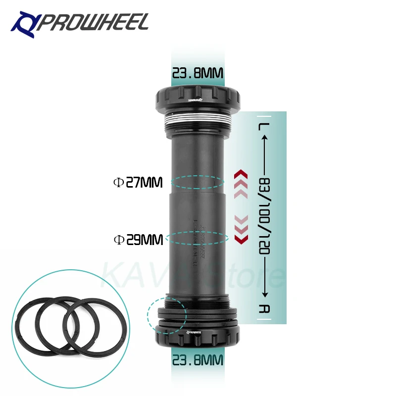 Prowheel Fatbike Crankset Claw-100/120 Snow Bike Crank Arm ebike Sprocket 104BCD Shaft 176/192mm Bottom Bracket BB100/120