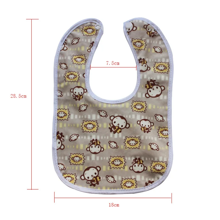 Special Bib Snap Waterproof Bib Super Soft Baby Bib Cartoon Pattern Newborn Crystal Velvet Saliva Towel Random Color