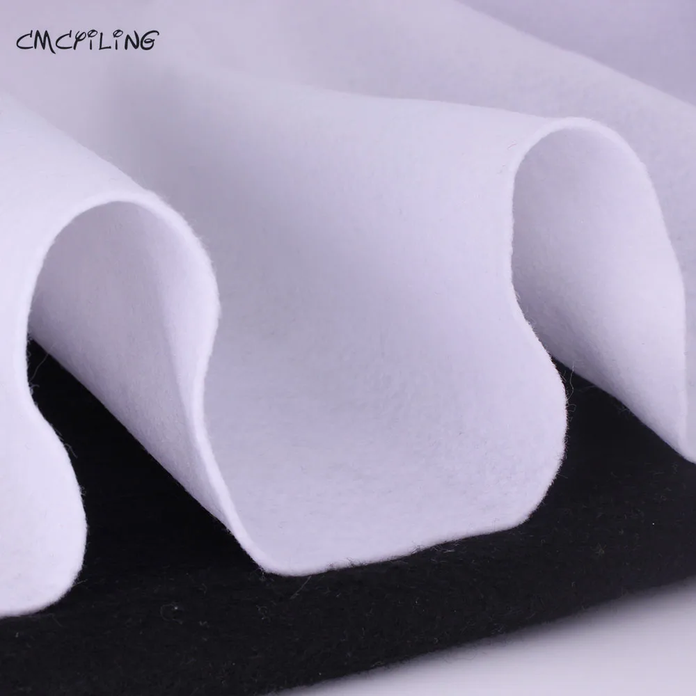 White Black Soft Felt,Felt Craft, Polyester NonWoven Felt Cloth,Decoration Material ,For Scrapbooking,Sewing Toys