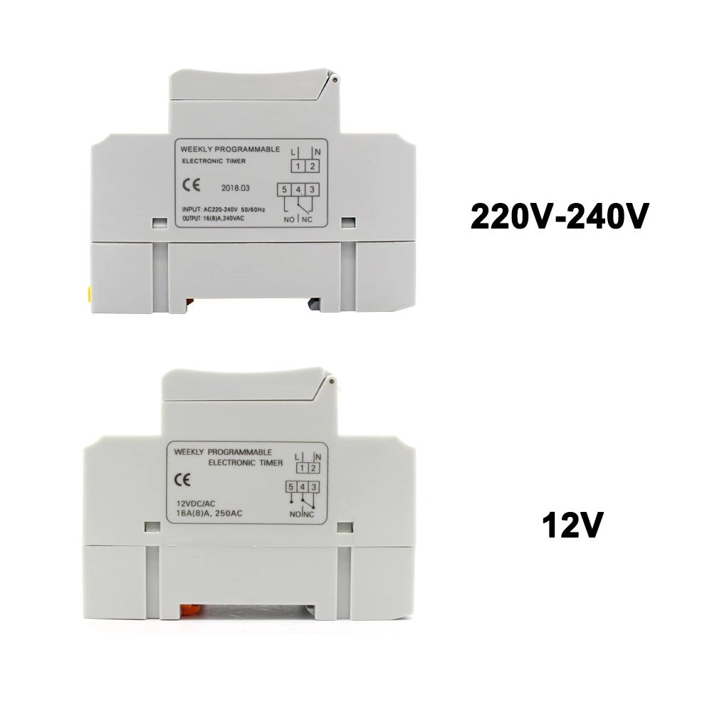 ManHua 16A 220VAC/250VAC Weekly LCD Programmable Timer Relay MT15 Digital Timer Switch Din Rail Mounted