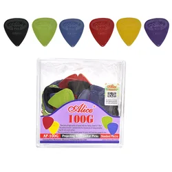 100pcs/pack Alice Projecting Nylon Guitar Picks Standard Plectra AP-100G Multi Thickness