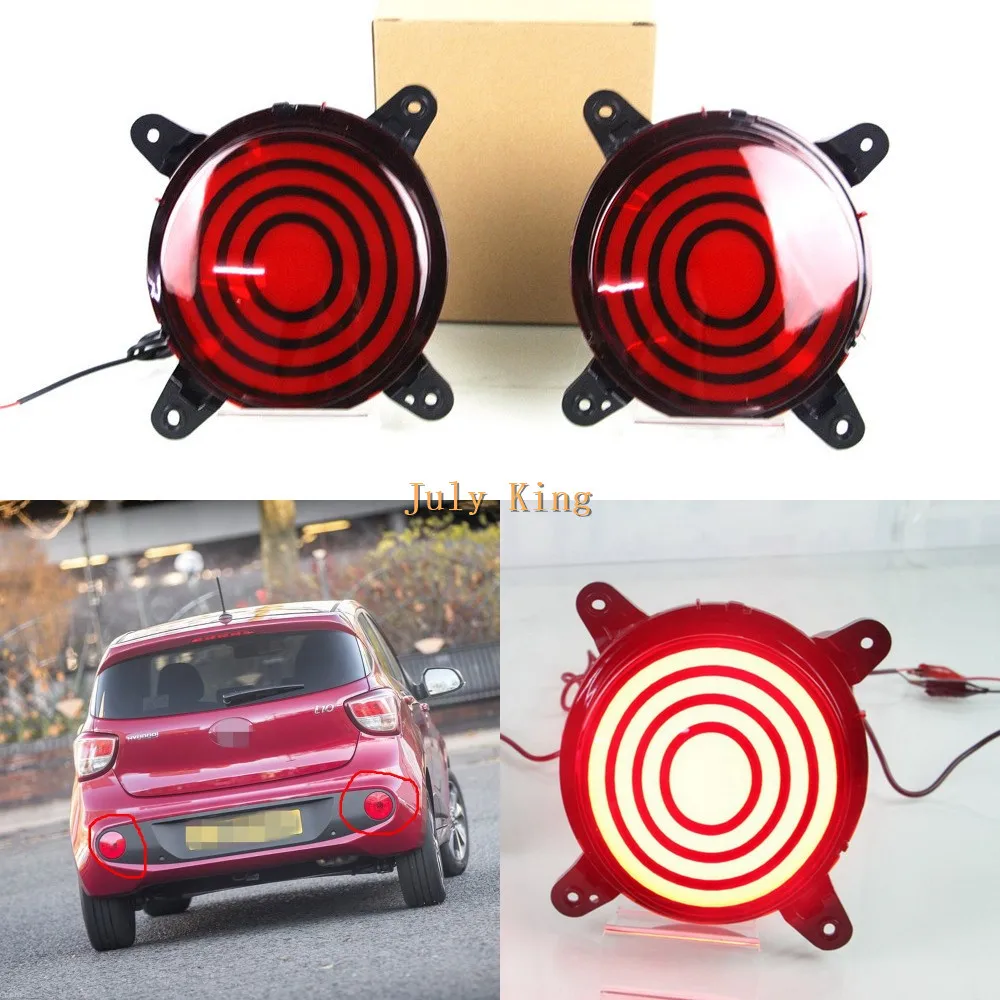 

Светодиодные стоп-сигналы July King, совместимые с Hyundai I10 2017 2018, светодиодный стоп-сигнал заднего бампера + предупреждающий световой сигнал для ночного хода DRL