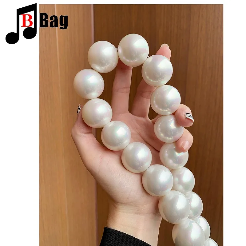 25mm Pearl Bag Strap Beaded Design Bag Handle Belt Women Handbag Handles Replacement Handbags Strap Accessories phone decoration