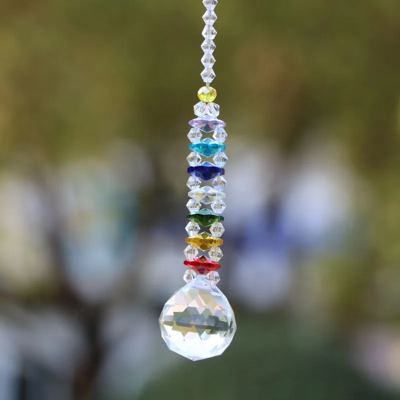 Decoração para casamento e jardim, ornamento de pendurar na jardim, chakra, bola de cristal