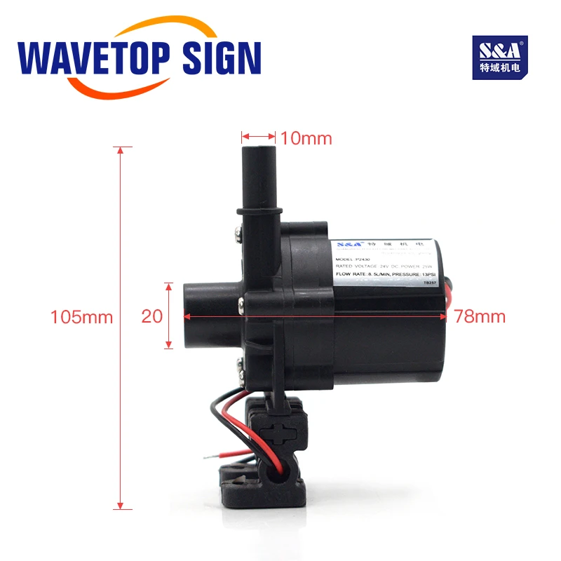 WaveTopSign Water Pump P2430 P2450 for S&A Industrial Chiller CW-3000 AG (DG) CW-5000 AH (DH) CW-5200 AI (DI)