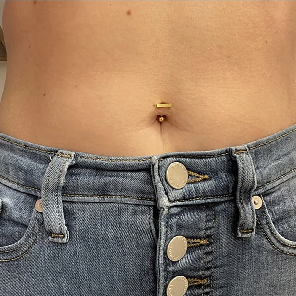 New Small Belly Button Rings Stainless Steel Dainty Nombril Ombligo Bar Navel Ring For Women Men Body Piercing Jewelry