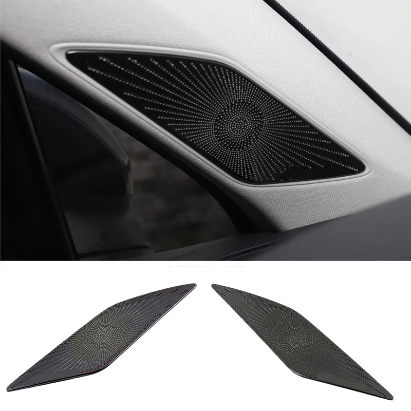 For VW Volkswagen Touareg CR7 2017- 2024  Car A Column Loudspeaker Decoration Door Horn Cover Speaker Net Protection Styling