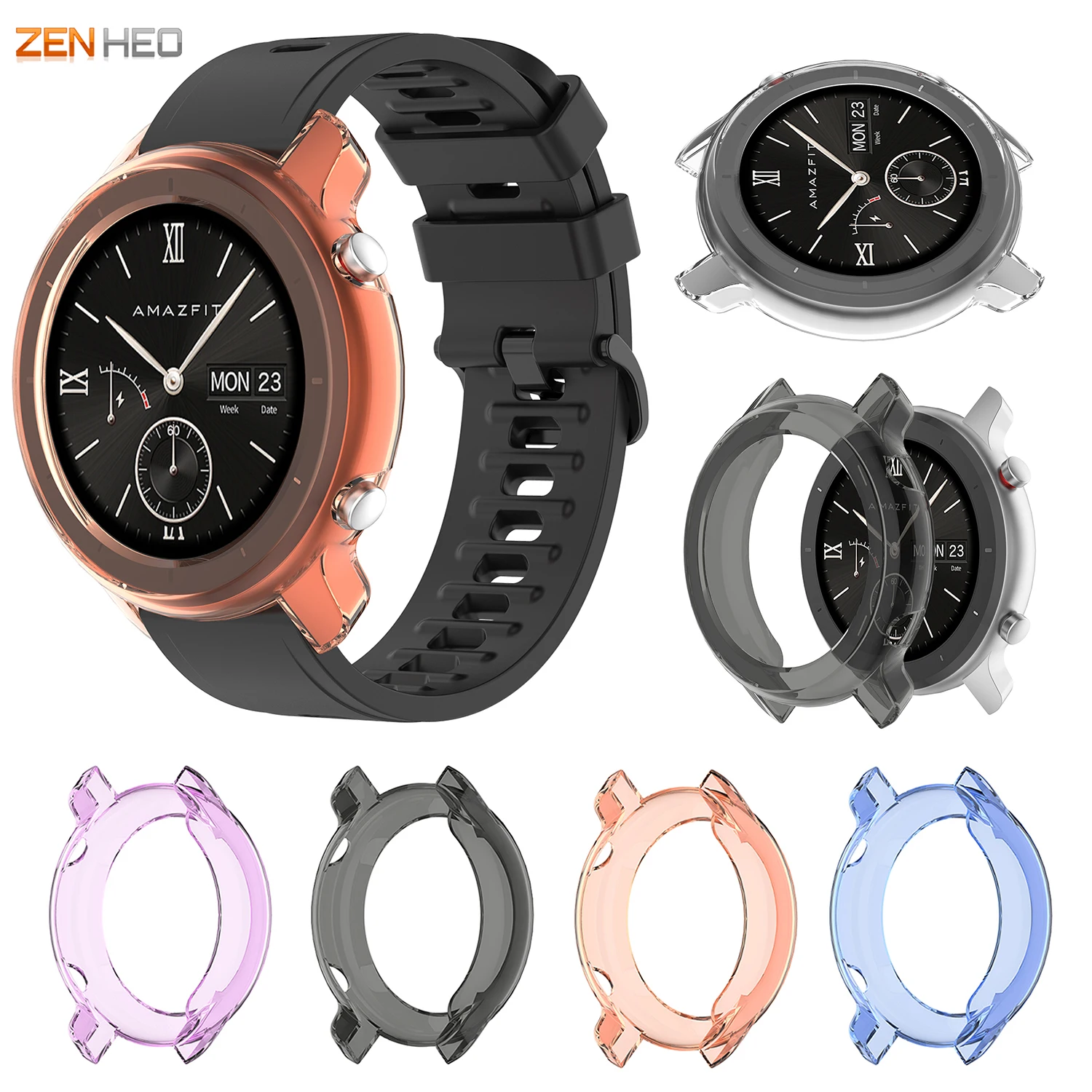 لينة بولي TPU حامي الحال بالنسبة شاومي Huami Amazfit GTR 42 مللي متر 47 مللي متر ساعة ذكية الوفير واقية قذيفة الإطار