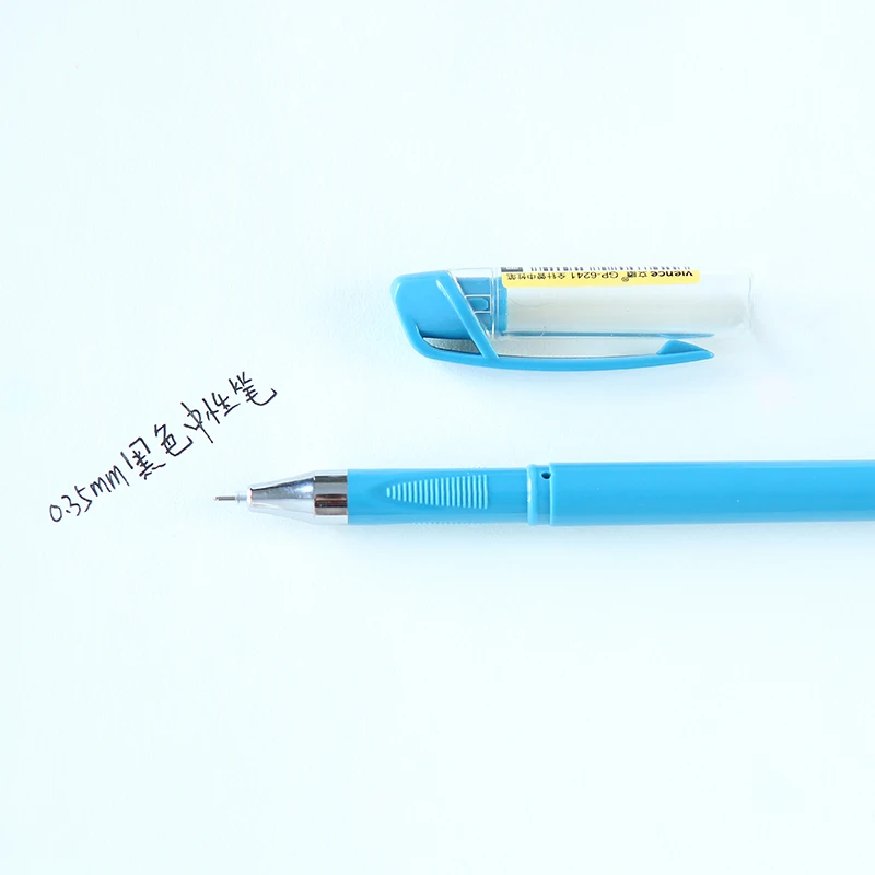 10Pcs Eenvoudige Candy Gekleurde Gel Pen 0.35Mm Zeer Fijne Pen Handtekening Pen Schrijven Pen