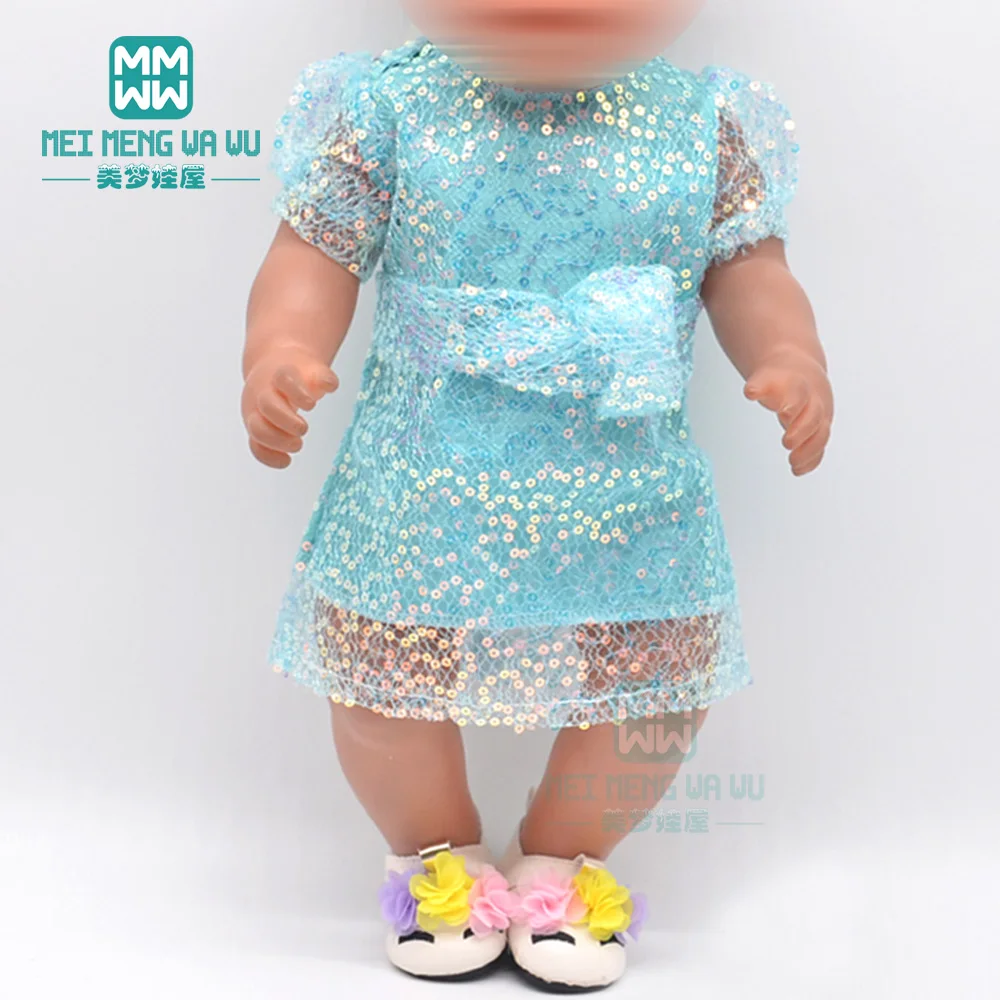 Doll Clothes for 43cm Newborn Jacket Sequin Skirt Casual Christmas Gift Doll Accessories