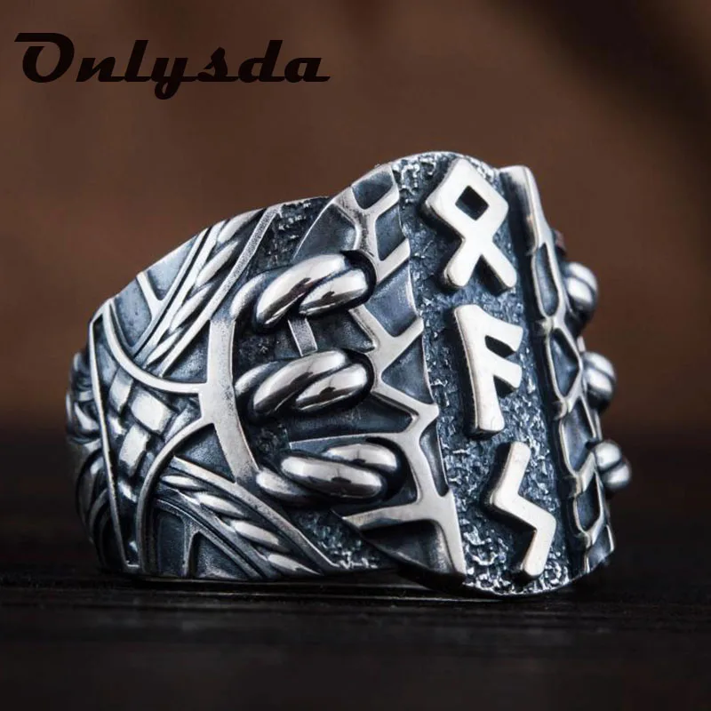 Dropshipping Stainless steel Odin Norse Viking Amulet Rune Fashion Style MEN and women fashion words RETRO Rings Jewelry