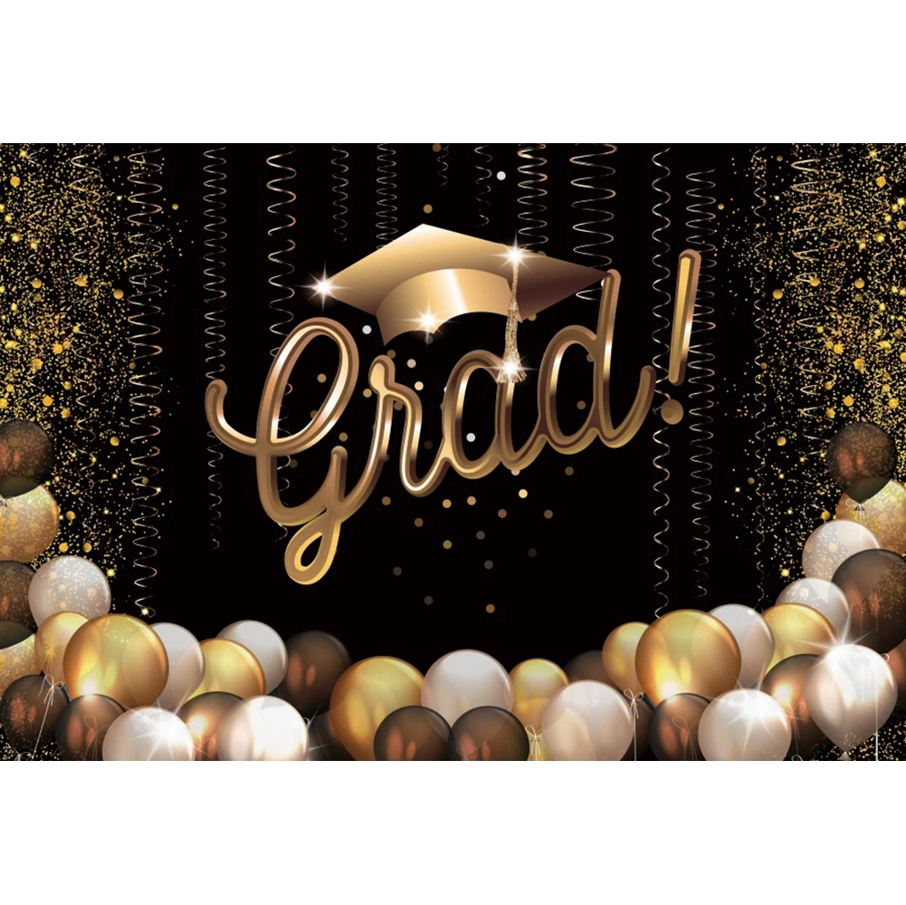 Laeacco – ballons de décoration de fête de remise de diplôme, arrière-plan pour photographie, banderole