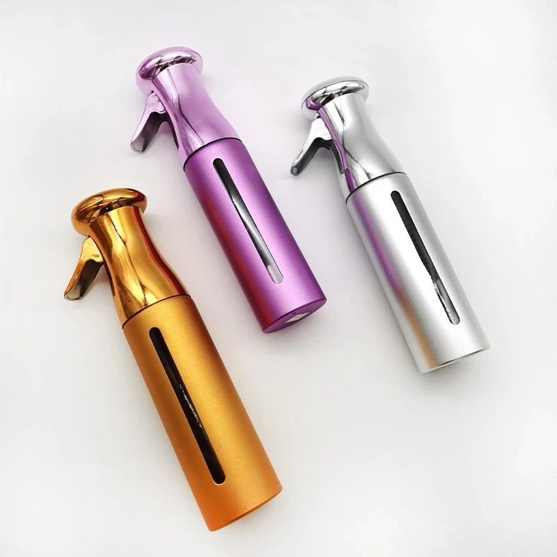 300ML Hairdressing Spray Bottle Electroplating Refillable Fine Mist Sprayer Bottle Salon Haircut High Pressure Water Can