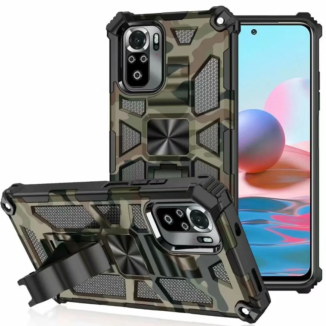 For Xiaomi Redmi Note 10 Pro Case Hard With Stand Armor shockproof Camouflage protective Back Cover Case For Redmi Note10 10S