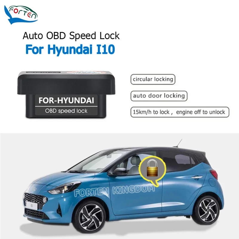 Forten Kingdom Car Auto OBD Plug And Play Speed Lock & Unlock Device 4 Door For Hyundai I10 Grand AT / Automatic Gear