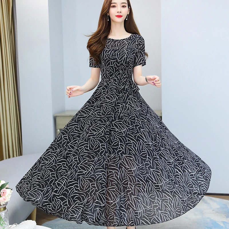 Đầm Đen Cổ Midi Sundress Mùa Hè Nữ Ôm Body Dự Tiệc Tối Vestidos 2022 Voan Trắng Boho Đi Biển Đầm Maxi