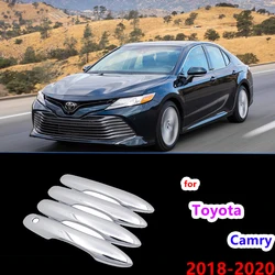 Embellecedor de cubierta de manijas cromadas para Toyota Camry Daihatsu Altis XV70 70 2018 2019 2020 accesorios de coche pegatinas mango de estilo automático