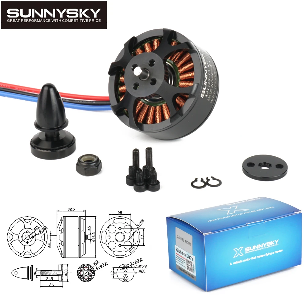 

Sunnysky X4112S 320KV/400KV/485KV 4-6S Lipo Outrunner Brushless Motor For RC Multi-rotor Aircraft Aerobatic Quadcopter Toys