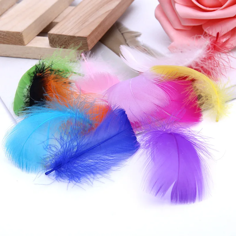 4-8cm Goose Feathers Natural Swan Samll Feather Diy Color Flutter Plume Stage Wedding Decoration Floating Plumas Spatter Balloon