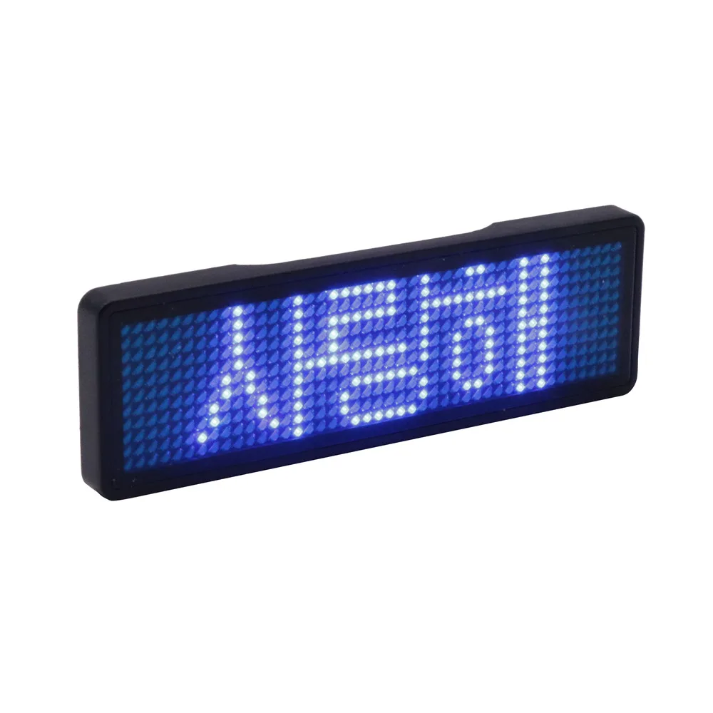 Multi-langauge programmable LED name badge rechargeable mini LED display USB LED name tag sign backpack LED sign text digit sign