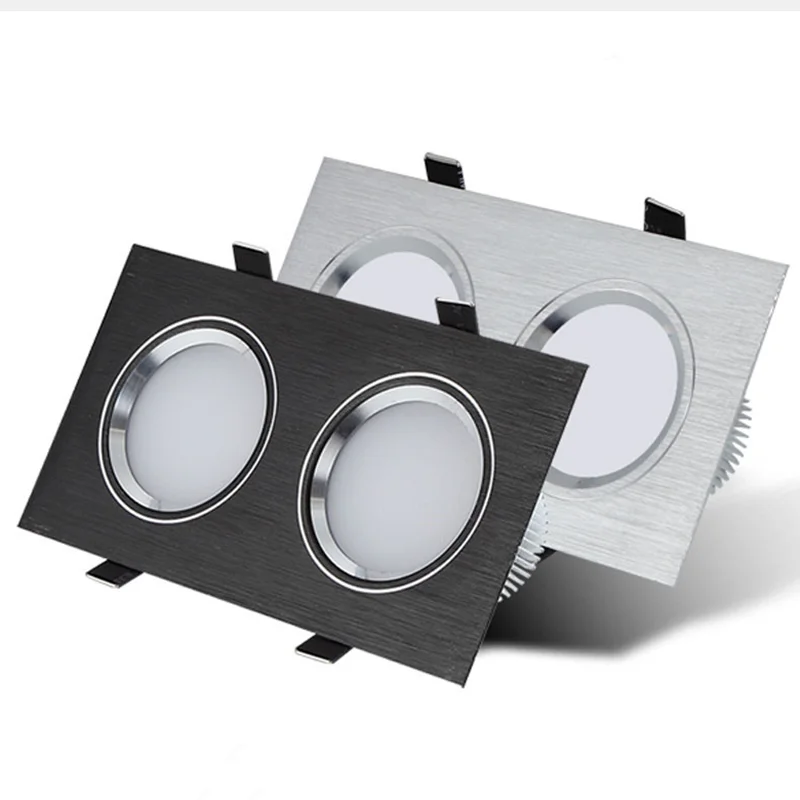 Lámpara LED de techo cuadrada para interiores, foco empotrable regulable, 7W, 10W, 14W, 20W, COB, AC85-265V, novedad