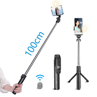 Mini Selfie Stick Led Fill Light Bluetooth Tripode Para Movil Lamp Phone Stand Portabl Con Luz Palo Extensible Video Stojak