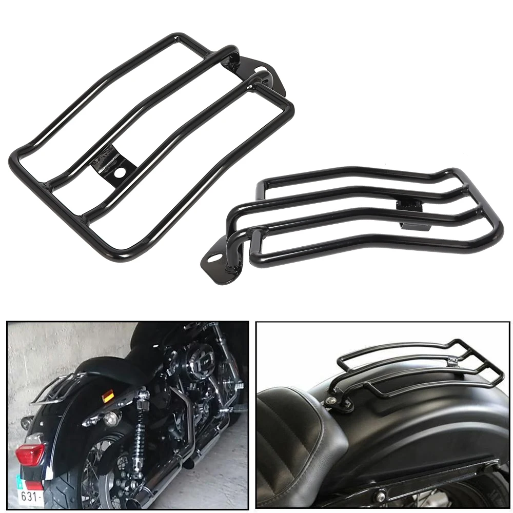 

Motorcycle Rear Solo Seat Luggage Rack Support Shelf Gloss Black For Harley Sportster Iron 48 XL883 XL1200 2004-2017 2018 2019