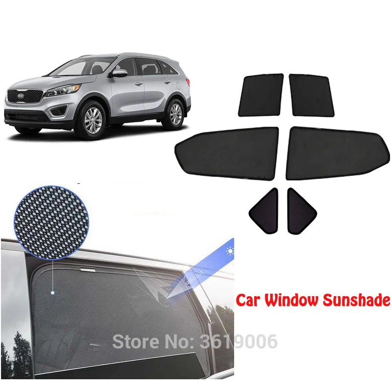 6pcs High-end custom For KIA Sorento 2015-2018 card type magnetic car curtain sun shade car window shade car styling