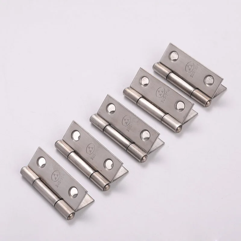 2 Pcs/Lot Stainless Steel Hinged Furniture Hinge Hardware Length And Width: 38 * 31 * 1mm Furniture 4 Holes 1.5 Inch Accessories