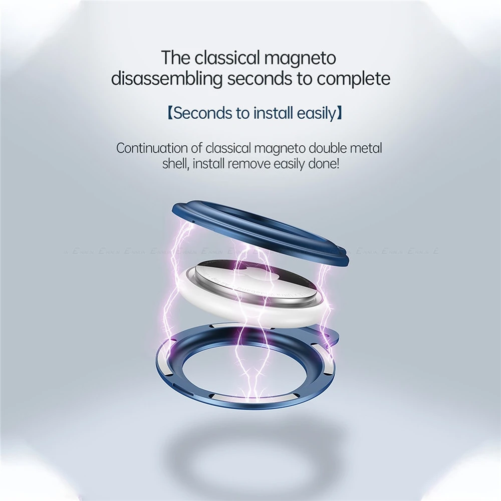 Magnetic Adsorption Cover For Apple Airtag Locator Protective Sleeve Shell For Air Tag Locator Keychain Protector Metal Case