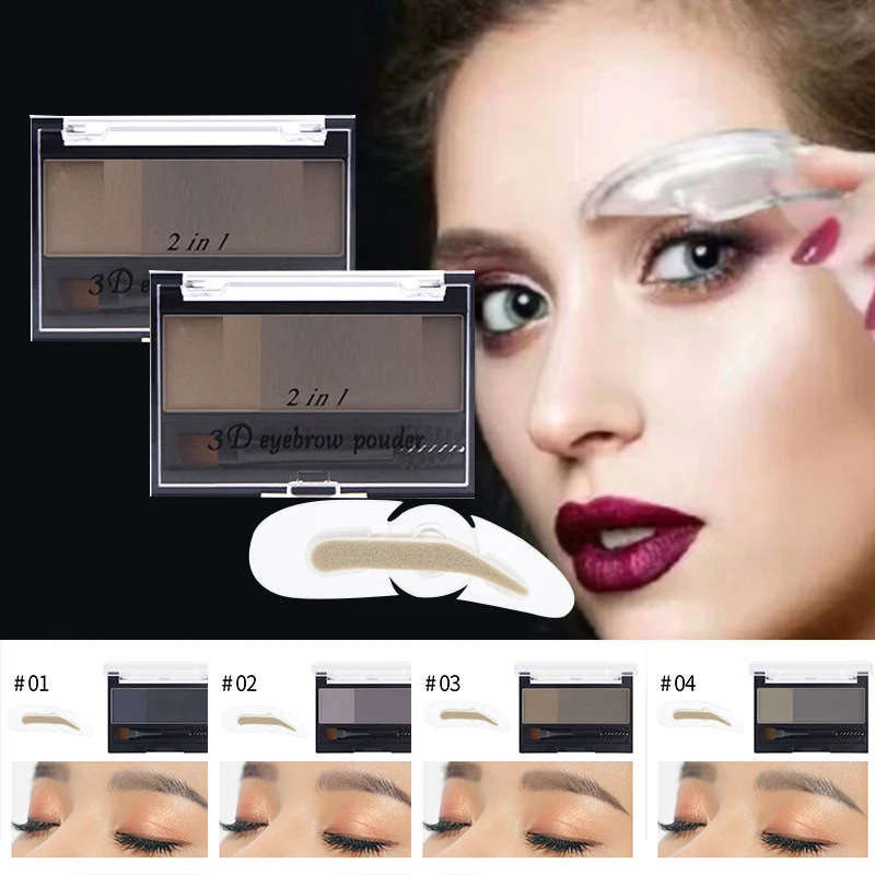 

Cute Eyebrow Enhancers Instant Eyebrow Stamp Waterproof Powder Makeup Set Adjustable Eyebrow Stamp Women Makeup Tools @ME88