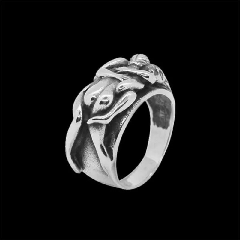 Sexy Lovers Ring 316L Stainless Steel Jewelry Punk Style FORBIDDEN LOVE Ring