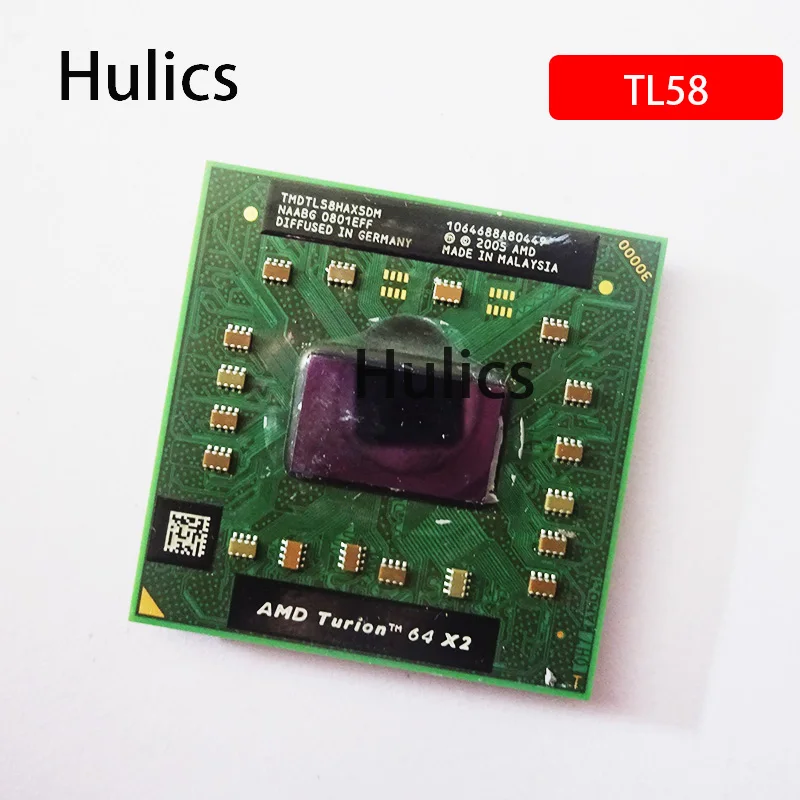 

Used AMD Turion 64 X2 Mobile Technology TL-58 TL 58 TL58 1.9 GHz Dual-Core Dual-Thread CPU Processor TMDTL58HAX5DC Socket S1