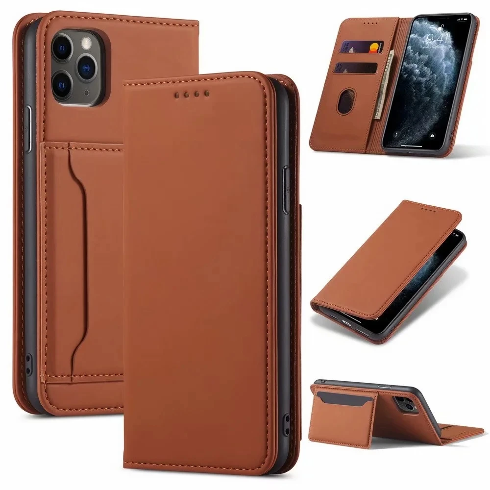 Funda Flip Case for iPhone 12 Pro Max Mini iPhone 11 XS XR 7 8 Plus Case Skin Feel PU Leather Card Slot Coque Phone Case Cover