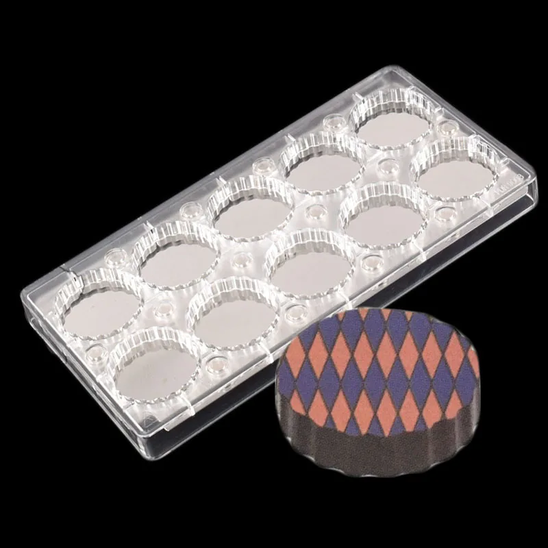 Dia 4.8 cm Steel Plate With Magnet  Round Lace Magnetic Polycarbonate Chocolate Mold Sandwich Mousse mold