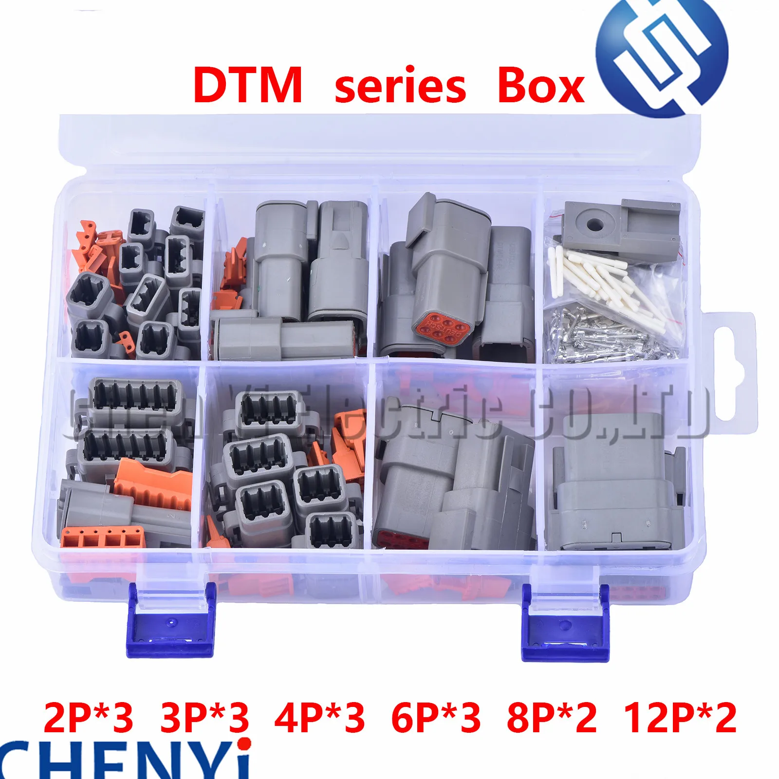 225pcs Deutsch DTM Waterproof Wire Connector Kit DTM06-2S/3/4/6/8S/12S DTM04-2P/3/4/6/8P/12P Automotive Sealed Plug with pins