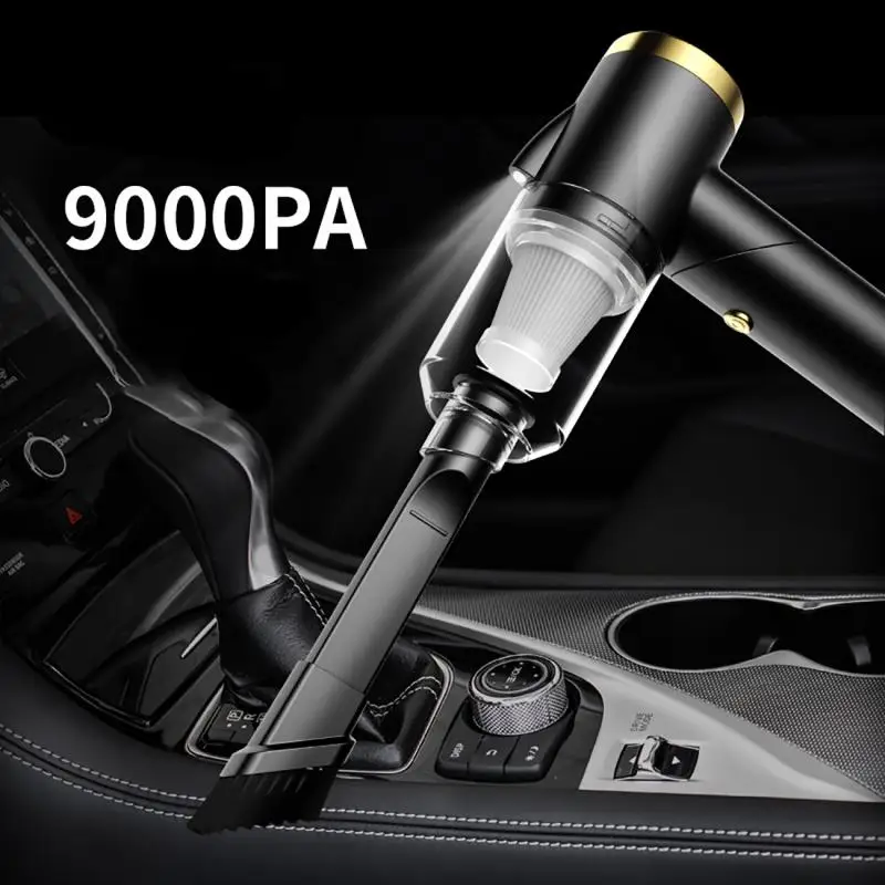 9000Pa  Handheld Wireless Car Vacuum Cleaner 150W Powerful Cyclone Suction Rechargeable Wet Dry Car Home Vacuum Cleaner