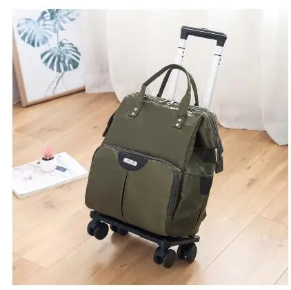 Bolsa con ruedas para mujer, Maleta de viaje con ruedas, Oxford, Gran capacidad, equipaje rodante