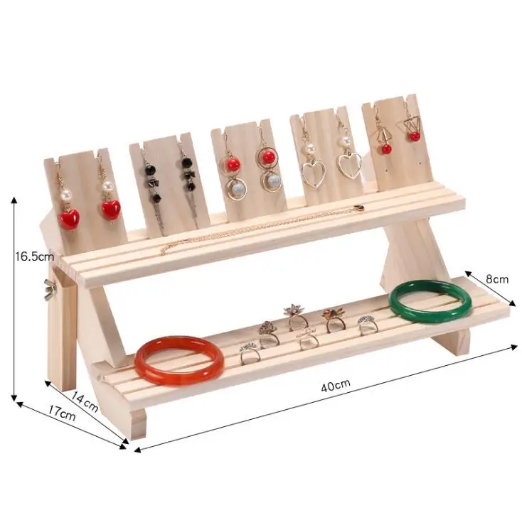 Newest Wooden Earrings Organizer for Women Jewelry Holder Necklaces Bracelets Stand Jewellery Display Storage Support Pendants