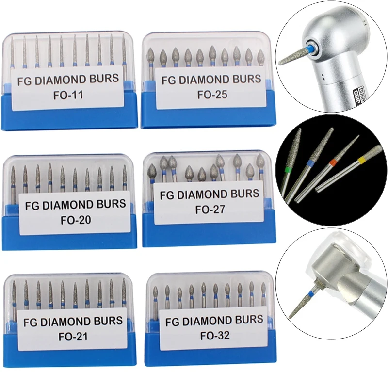 

10Pcs/Pack Dental Diamond FG High Speed Burs Drill TC SERIES For Polishing Smoothing Teeth Polishers Dia.1.6mm Dentist Tools