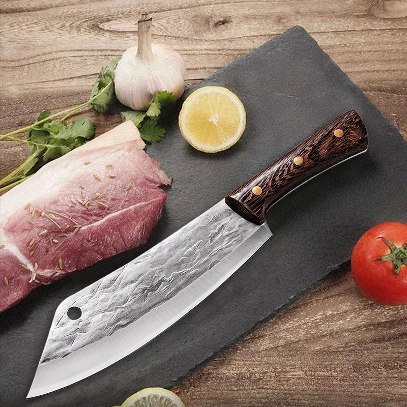 Hand Forged Meat Cleaver Kitchen Knife Butcher Knife Meat Cleaver Chef Boning Knife Serbia Outdoor Knife